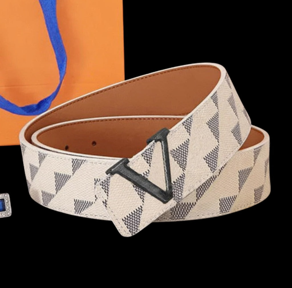 White Checkered V Belt