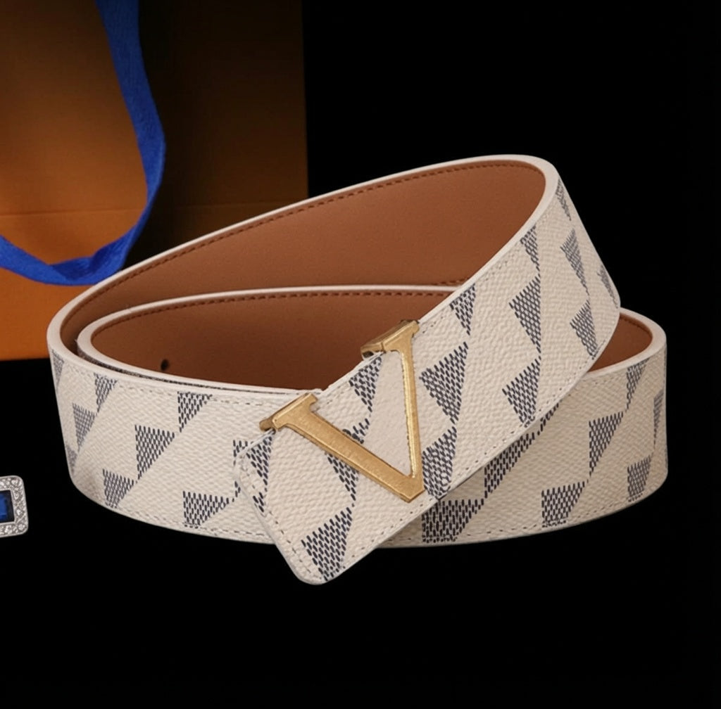 White Checkered V Belt