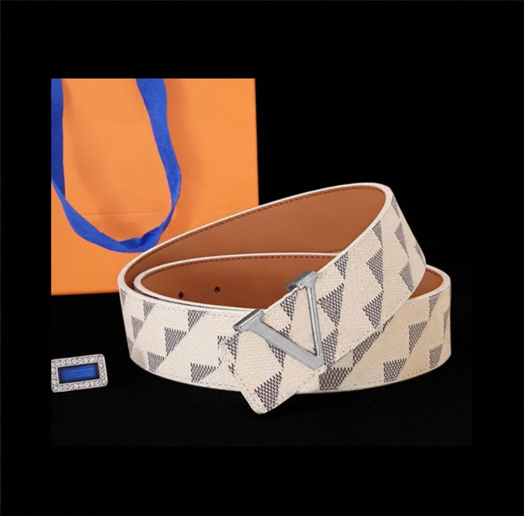 White Checkered V Belt